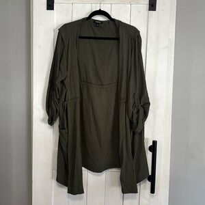 Torrid - Gauze Hooded Cardigan - Olive